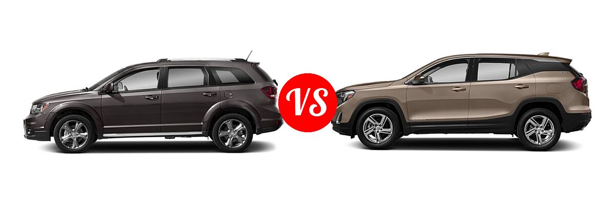 2019 Dodge Journey SUV Crossroad / SE vs. 2019 GMC Terrain SUV Denali - Side Comparison