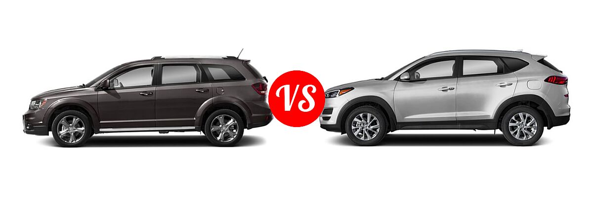 2019 Dodge Journey SUV Crossroad / SE vs. 2019 Hyundai Tucson SUV Limited / SEL / Sport / Ultimate - Side Comparison