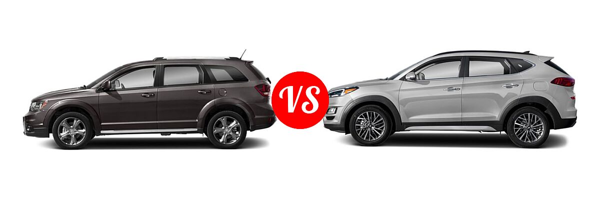 2019 Dodge Journey SUV Crossroad / SE vs. 2019 Hyundai Tucson SUV Limited / SEL / Sport / Ultimate - Side Comparison