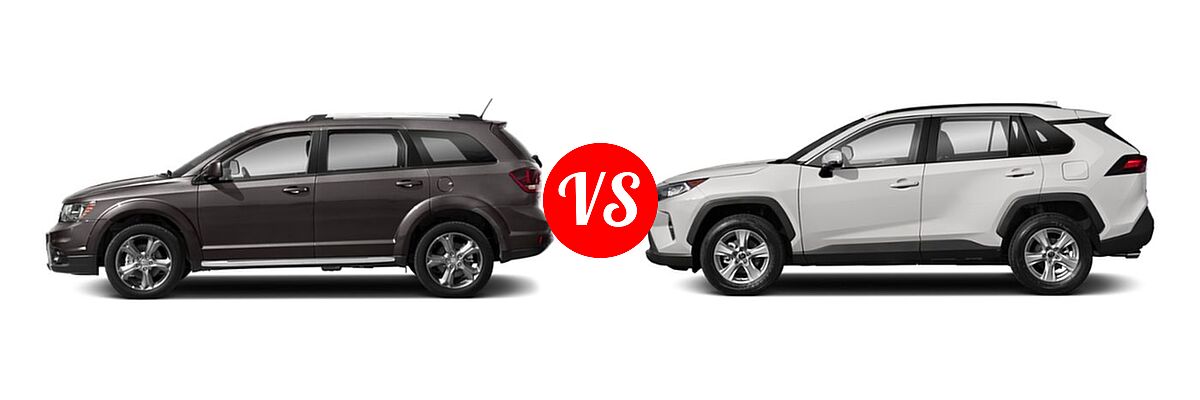 2019 Dodge Journey SUV Crossroad / SE vs. 2019 Toyota RAV4 SUV LE / XLE Premium - Side Comparison
