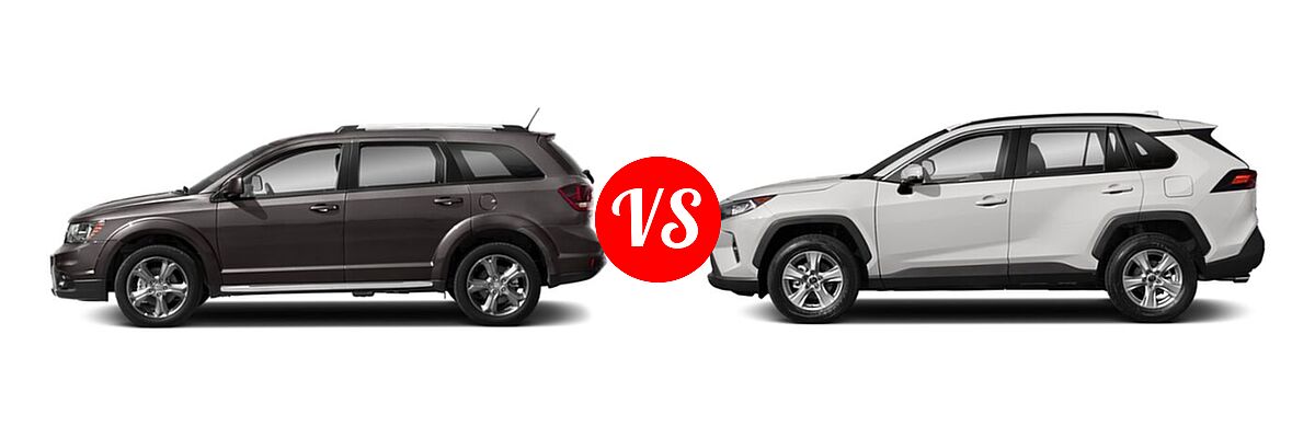 2019 Dodge Journey SUV Crossroad / SE vs. 2019 Toyota RAV4 SUV XLE / XLE Premium - Side Comparison