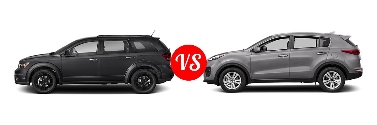 2019 Dodge Journey SUV GT vs. 2019 Kia Sportage SUV LX - Side Comparison