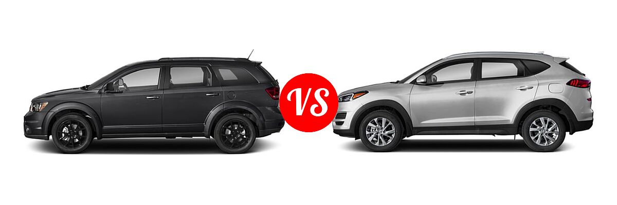 2019 Dodge Journey SUV GT vs. 2019 Hyundai Tucson SUV Limited / SEL / Sport / Ultimate - Side Comparison