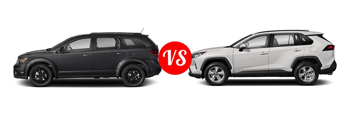 2019 Dodge Journey SUV GT vs. 2019 Toyota RAV4 SUV LE / XLE Premium - Side Comparison