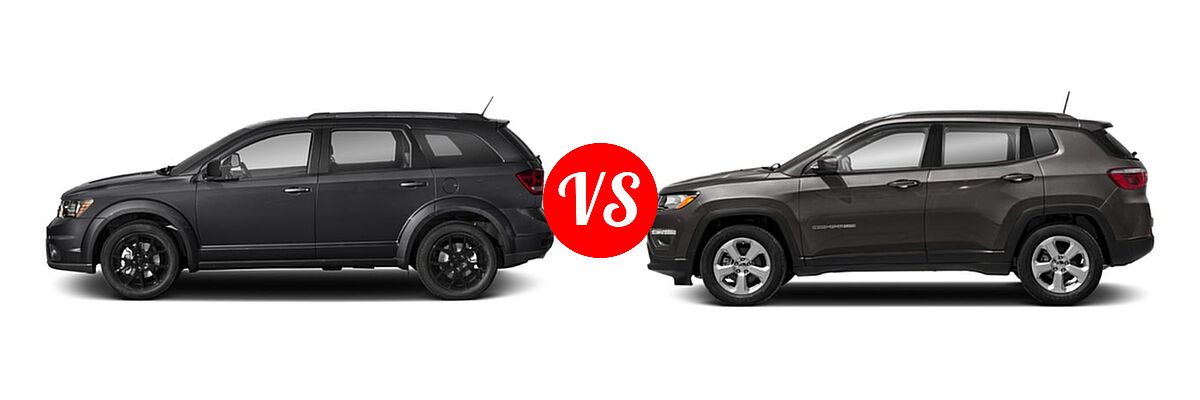 2019 Dodge Journey SUV GT vs. 2019 Jeep Compass SUV Altitude / High Altitude / Latitude / Limited / Sport / Upland Edition - Side Comparison