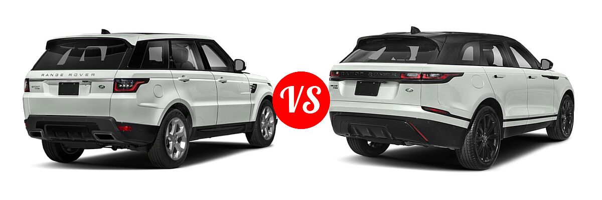 2018 Land Rover Range Rover Sport SUV Diesel HSE / SE vs. 2018 Land Rover Range Rover Velar SUV First Edition / R-Dynamic HSE / R-Dynamic SE / S - Rear Right Comparison