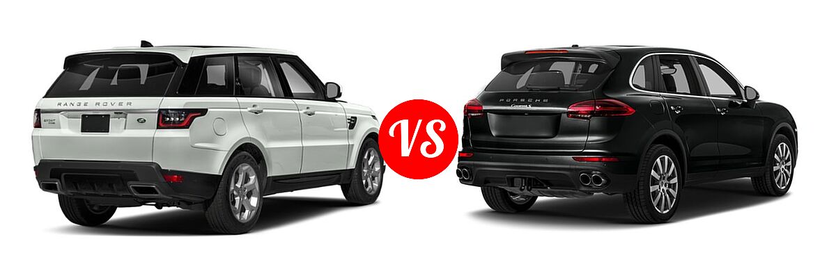 2018 Land Rover Range Rover Sport SVR SUV SVR vs. 2018 Porsche Cayenne SUV S - Rear Right Comparison