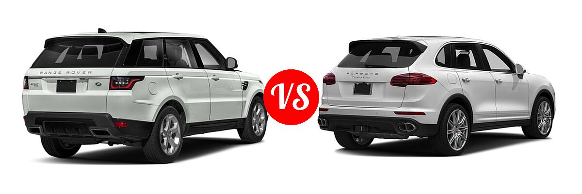 2018 Land Rover Range Rover Sport SVR SUV SVR vs. 2018 Porsche Cayenne SUV Turbo / Turbo S - Rear Right Comparison