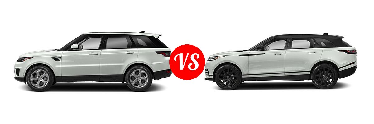 2018 Land Rover Range Rover Sport SUV Diesel HSE / SE vs. 2018 Land Rover Range Rover Velar SUV First Edition / R-Dynamic HSE / R-Dynamic SE / S - Side Comparison