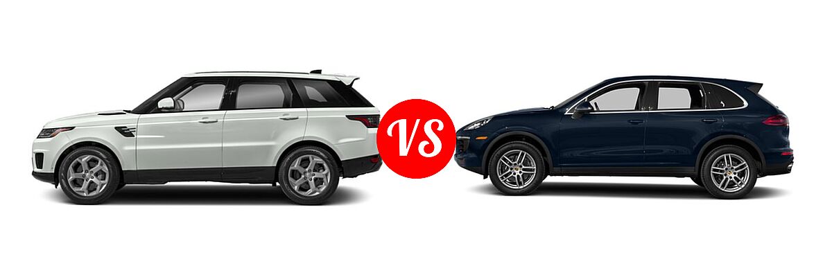 2018 Land Rover Range Rover Sport SVR SUV SVR vs. 2018 Porsche Cayenne SUV AWD - Side Comparison