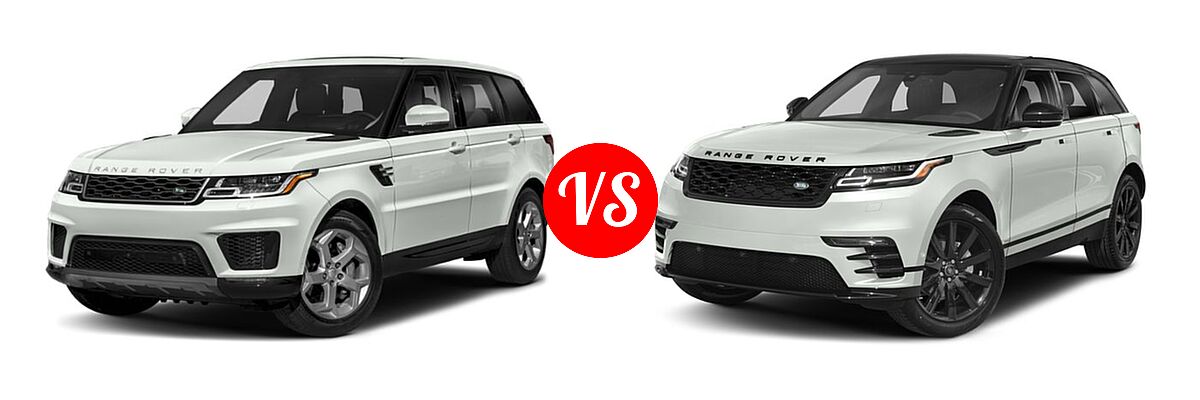 2018 Land Rover Range Rover Sport SUV Diesel HSE / SE vs. 2018 Land Rover Range Rover Velar SUV First Edition / R-Dynamic HSE / R-Dynamic SE / S - Front Left Comparison