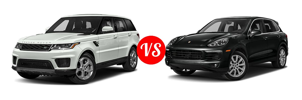 2018 Land Rover Range Rover Sport SVR SUV SVR vs. 2018 Porsche Cayenne SUV S - Front Left Comparison