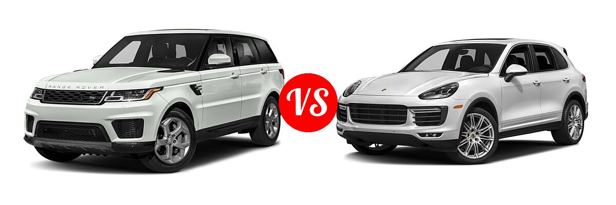 2018 Land Rover Range Rover Sport SVR SUV SVR vs. 2018 Porsche Cayenne SUV Turbo / Turbo S - Front Left Comparison