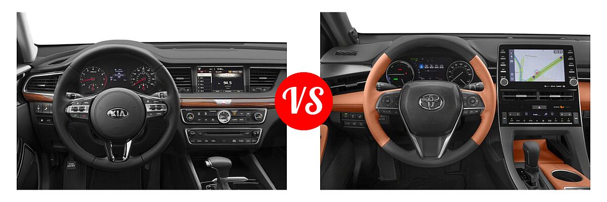 2019 Kia Cadenza Sedan Premium vs. 2019 Toyota Avalon Hybrid Sedan Hybrid Hybrid Limited / Hybrid XLE / Hybrid XSE - Dashboard Comparison