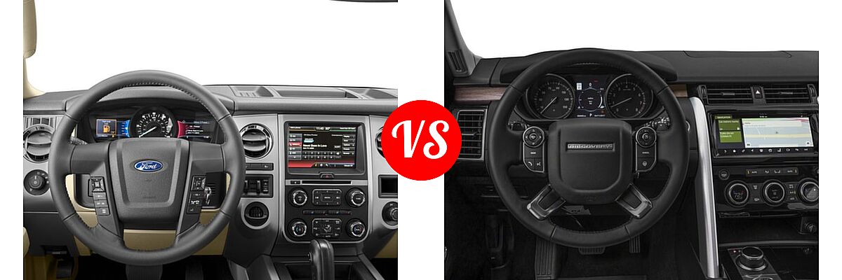 2017 Ford Expedition SUV XLT vs. 2017 Land Rover Discovery SUV First Edition / HSE / HSE Luxury / SE - Dashboard Comparison