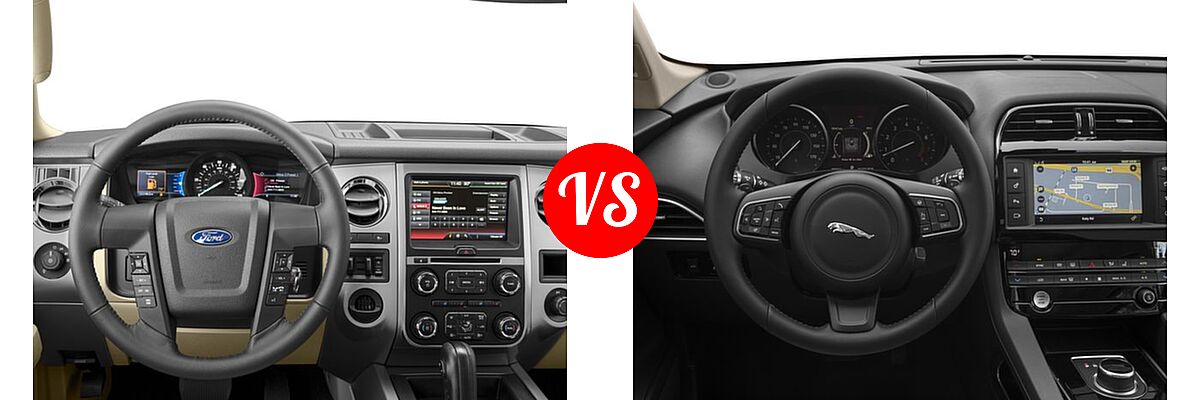2017 Ford Expedition SUV XLT vs. 2017 Jaguar F-PACE SUV 35t / 35t Premium / 35t Prestige - Dashboard Comparison