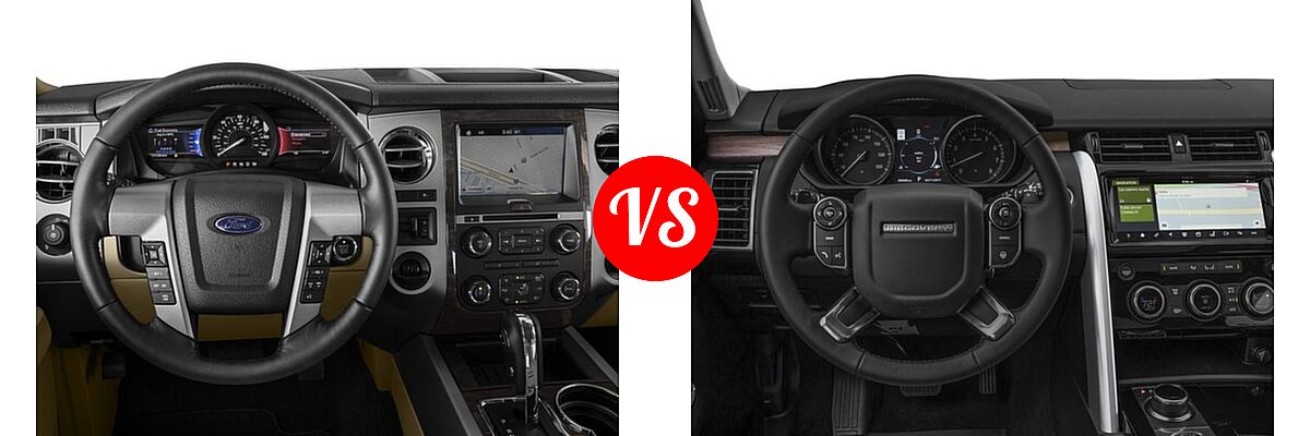 2017 Ford Expedition SUV Limited vs. 2017 Land Rover Discovery SUV First Edition / HSE / HSE Luxury / SE - Dashboard Comparison