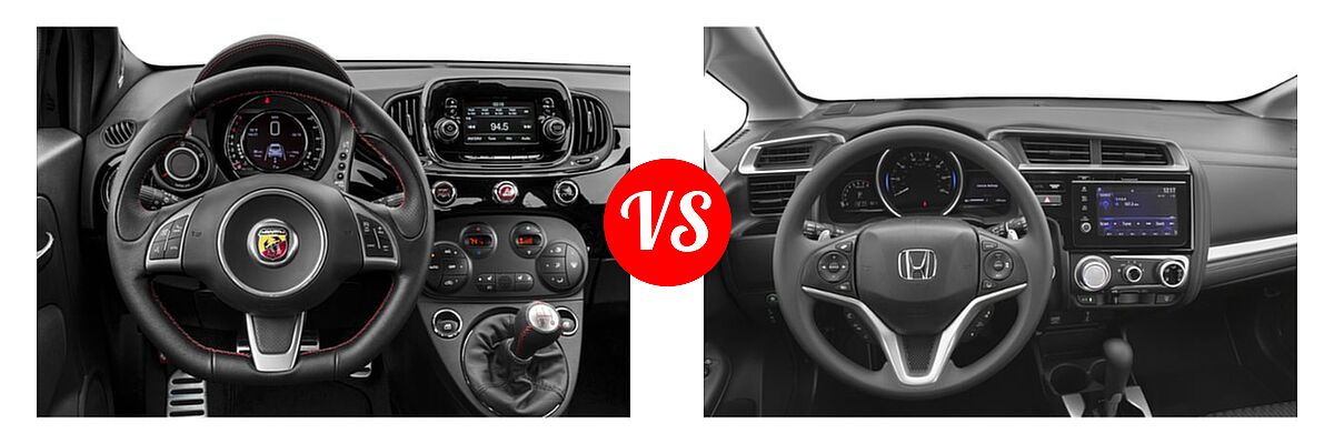 2019 FIAT 500 Hatchback Abarth vs. 2019 Honda Fit Hatchback EX - Dashboard Comparison
