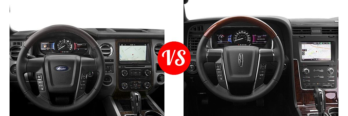 2017 Ford Expedition SUV King Ranch vs. 2017 Lincoln Navigator SUV Reserve / Select - Dashboard Comparison