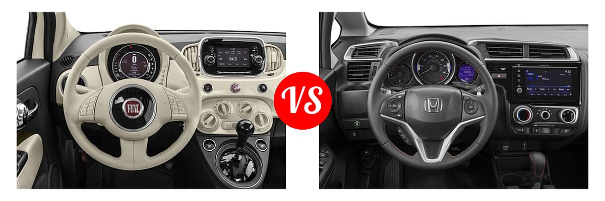 2019 FIAT 500 Hatchback Lounge / Pop vs. 2019 Honda Fit Hatchback Sport - Dashboard Comparison