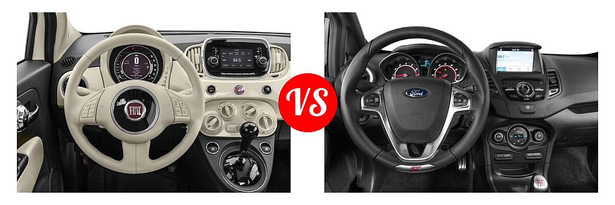 2019 FIAT 500 Hatchback Lounge / Pop vs. 2019 Ford Fiesta Hatchback ST / ST Line - Dashboard Comparison