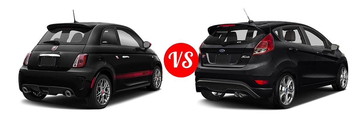 2019 FIAT 500 Hatchback Lounge / Pop vs. 2019 Ford Fiesta Hatchback ST / ST Line - Rear Right Comparison