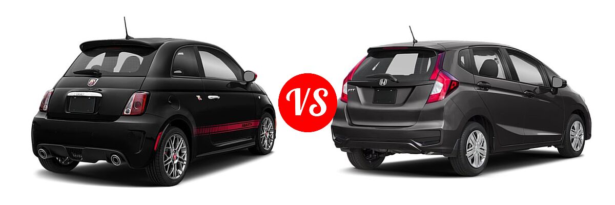2019 FIAT 500 Hatchback Lounge / Pop vs. 2019 Honda Fit Hatchback LX - Rear Right Comparison