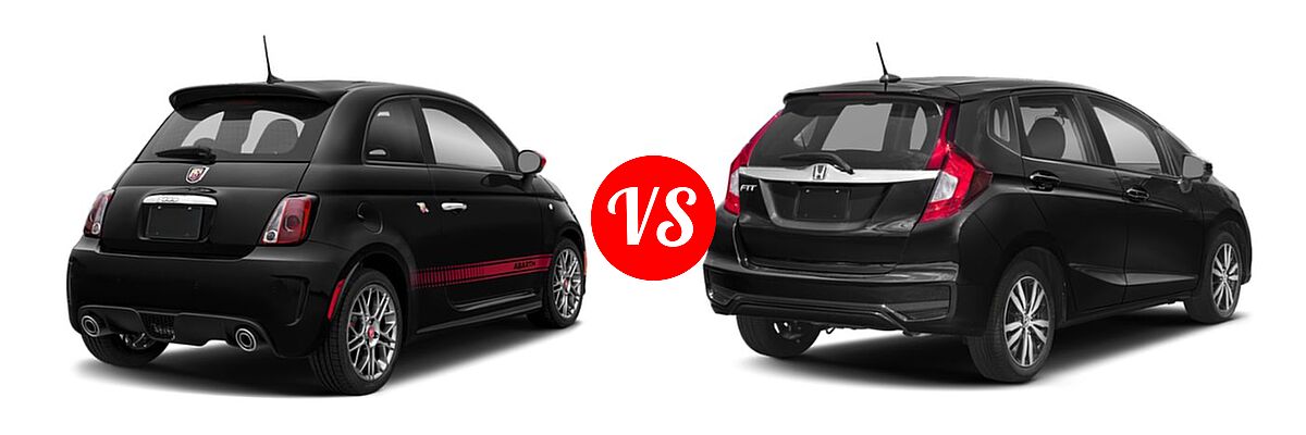 2019 FIAT 500 Hatchback Lounge / Pop vs. 2019 Honda Fit Hatchback EX - Rear Right Comparison