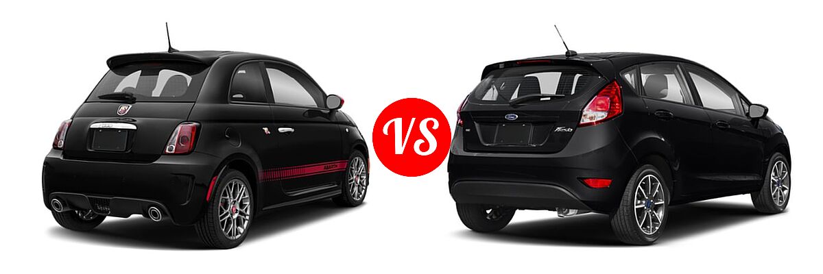 2019 FIAT 500 Hatchback Lounge / Pop vs. 2019 Ford Fiesta Hatchback SE - Rear Right Comparison