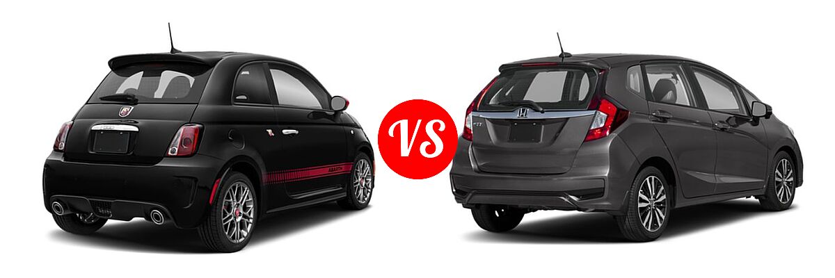 2019 FIAT 500 Hatchback Lounge / Pop vs. 2019 Honda Fit Hatchback EX-L - Rear Right Comparison