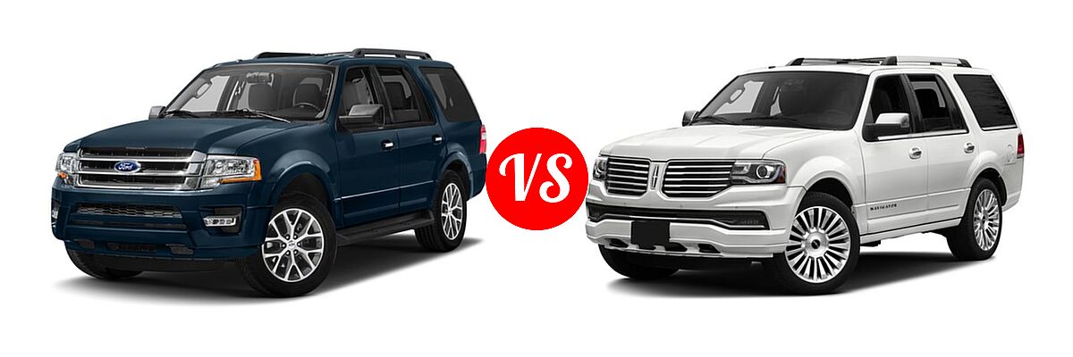 2017 Ford Expedition SUV XLT vs. 2017 Lincoln Navigator SUV Reserve / Select - Front Left Comparison