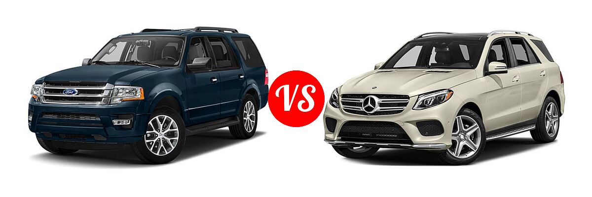 2017 Ford Expedition SUV XLT vs. 2017 Mercedes-Benz GLE-Class SUV GLE 400 - Front Left Comparison