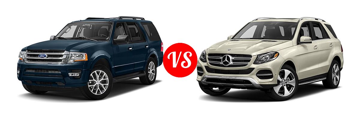 2017 Ford Expedition SUV XLT vs. 2017 Mercedes-Benz GLE-Class SUV GLE 350 - Front Left Comparison