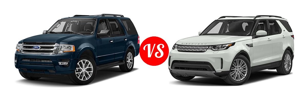 2017 Ford Expedition SUV XLT vs. 2017 Land Rover Discovery SUV First Edition / HSE / HSE Luxury / SE - Front Left Comparison