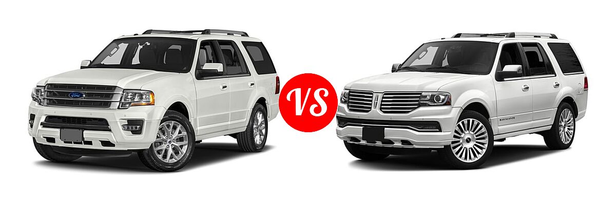 2017 Ford Expedition SUV Limited vs. 2017 Lincoln Navigator SUV Reserve / Select - Front Left Comparison