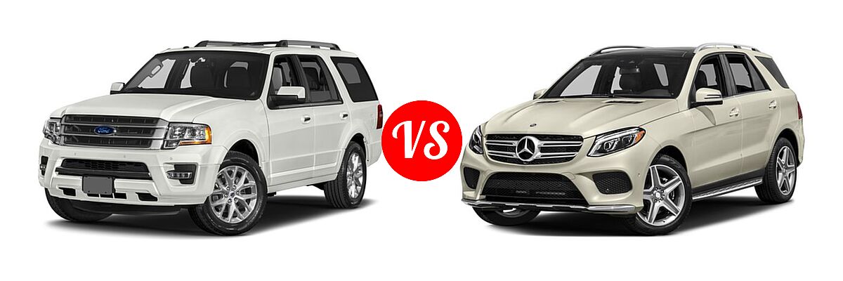 2017 Ford Expedition SUV Limited vs. 2017 Mercedes-Benz GLE-Class SUV GLE 400 - Front Left Comparison