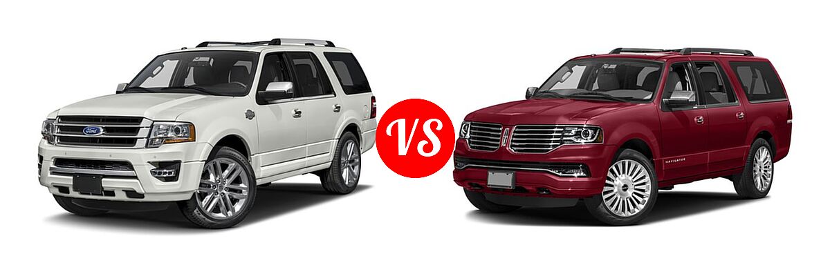 2017 Ford Expedition SUV King Ranch vs. 2017 Lincoln Navigator SUV Reserve / Select - Front Left Comparison