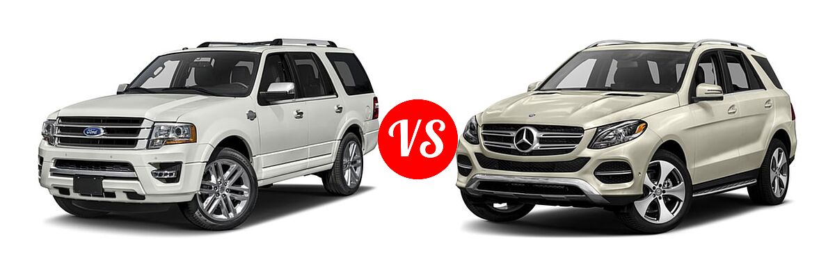 2017 Ford Expedition SUV King Ranch vs. 2017 Mercedes-Benz GLE-Class SUV GLE 350 - Front Left Comparison