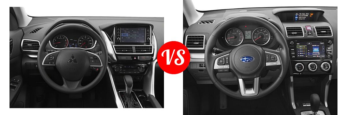 2018 Mitsubishi Eclipse Cross SUV ES / LE / SE / SEL vs. 2018 Subaru Forester SUV Premium - Dashboard Comparison