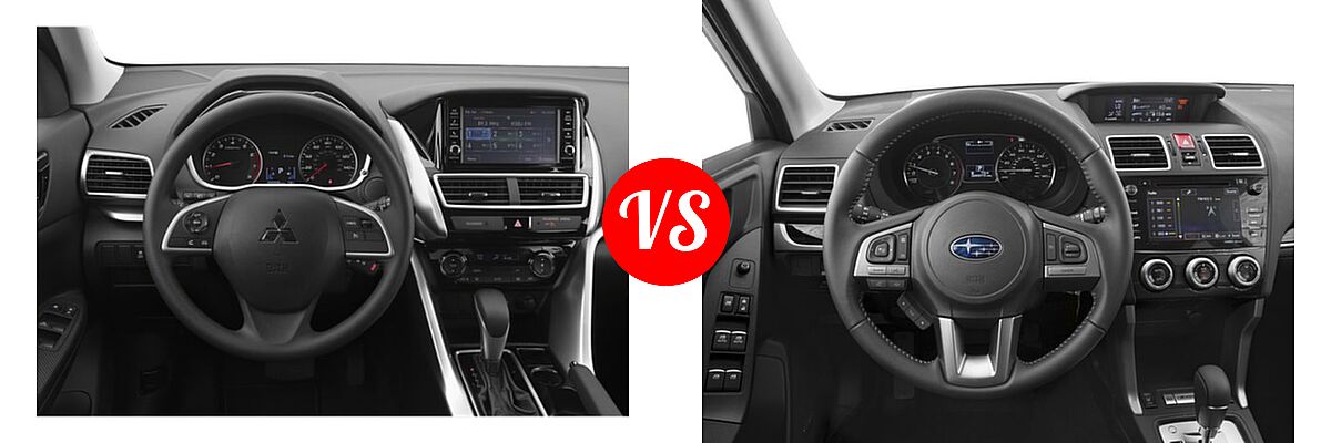2018 Mitsubishi Eclipse Cross SUV ES / LE / SE / SEL vs. 2018 Subaru Forester SUV Limited - Dashboard Comparison