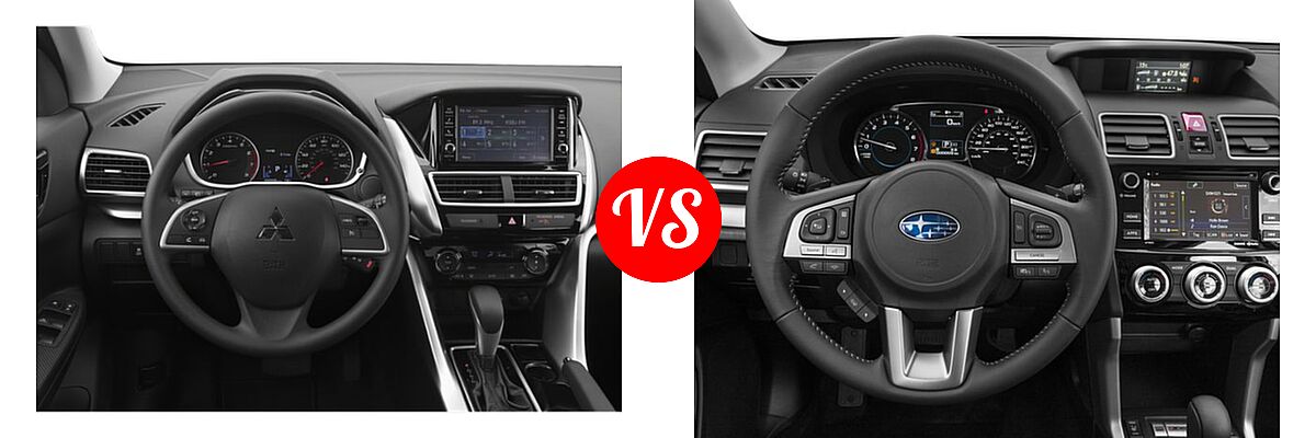 2018 Mitsubishi Eclipse Cross SUV ES / LE / SE / SEL vs. 2018 Subaru Forester SUV Premium - Dashboard Comparison