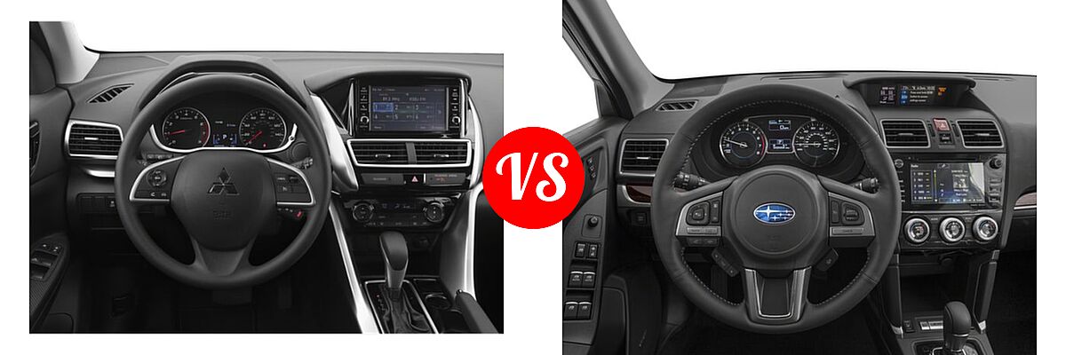 2018 Mitsubishi Eclipse Cross SUV ES / LE / SE / SEL vs. 2018 Subaru Forester SUV Touring - Dashboard Comparison