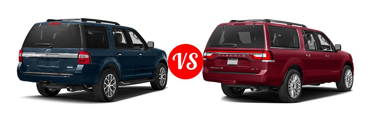 2017 Ford Expedition SUV XLT vs. 2017 Lincoln Navigator SUV Reserve / Select - Rear Right Comparison