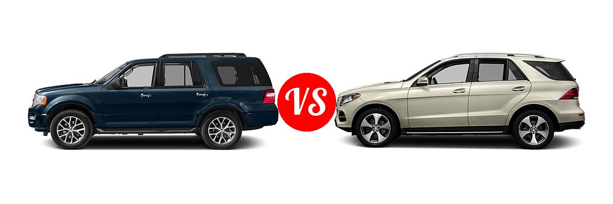 2017 Ford Expedition SUV XLT vs. 2017 Mercedes-Benz GLE-Class SUV GLE 350 - Side Comparison