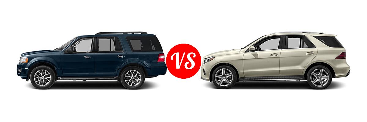 2017 Ford Expedition SUV XLT vs. 2017 Mercedes-Benz GLE-Class SUV GLE 400 - Side Comparison
