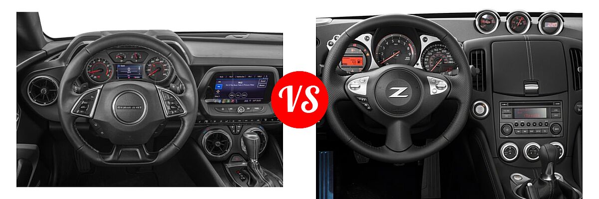 2019 Chevrolet Camaro Coupe LS / LT / SS vs. 2019 Nissan 370Z Coupe Auto / Manual / Sport / Sport Touring - Dashboard Comparison