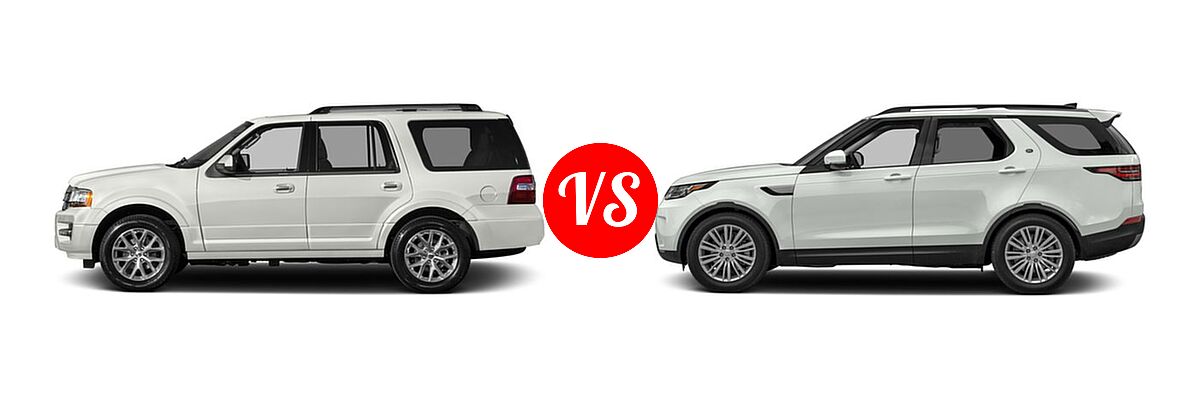 2017 Ford Expedition SUV Limited vs. 2017 Land Rover Discovery SUV First Edition / HSE / HSE Luxury / SE - Side Comparison