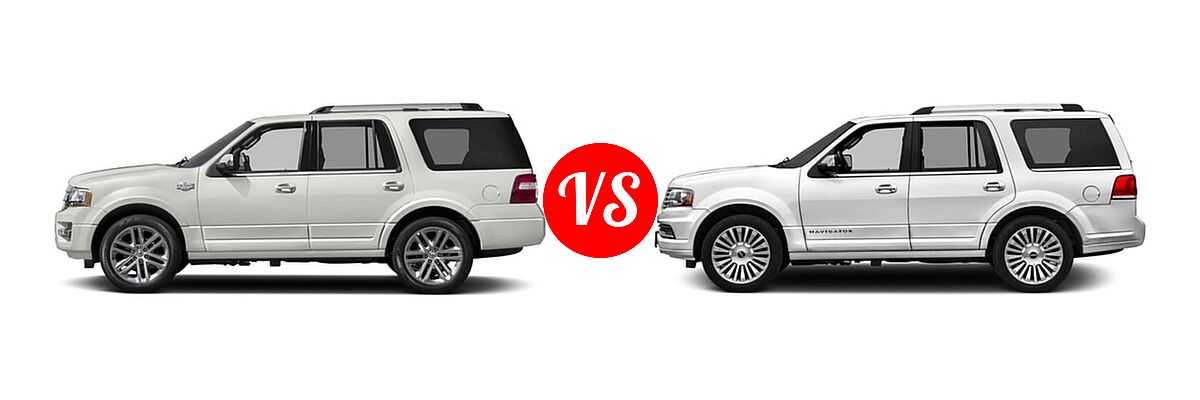 2017 Ford Expedition SUV King Ranch vs. 2017 Lincoln Navigator SUV Reserve / Select - Side Comparison
