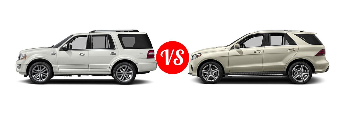 2017 Ford Expedition SUV King Ranch vs. 2017 Mercedes-Benz GLE-Class SUV GLE 400 - Side Comparison