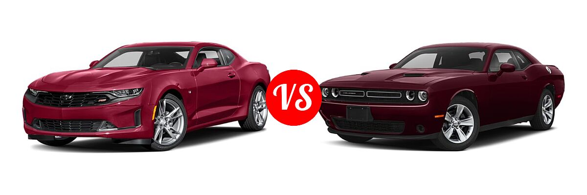 2019 Chevrolet Camaro Coupe LS / LT / SS vs. 2019 Dodge Challenger Coupe GT / SXT - Front Left Comparison